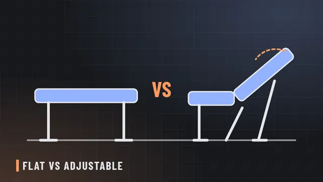 Line illustration of a flat weight bench beside an adjustable bench with its back pad raised to an incline